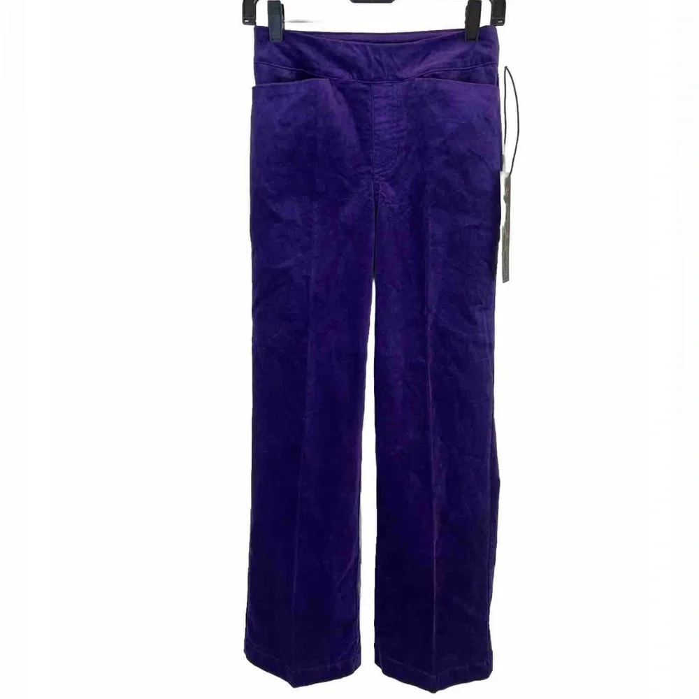 DG2 Diane Gilman Purple Velvet Pull On Pants